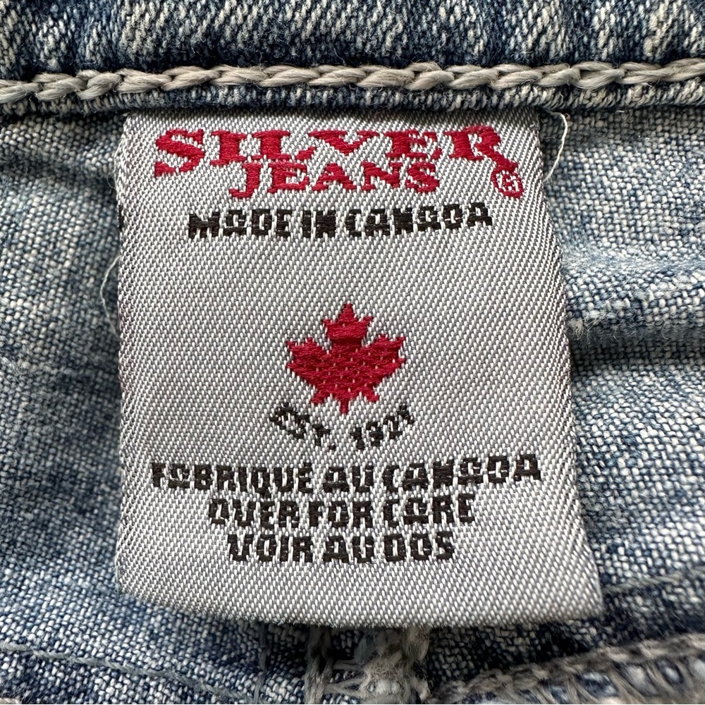 90s Y2K SILVER Vintage Denim Capris - Picture 9 of 13